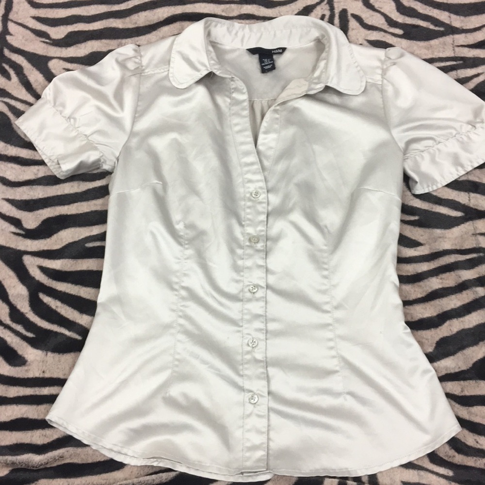 H&M Button Blouse Champagne